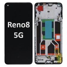 OPPO Reno8 5G (2022) LCD touch screen with frame (Original Service Pack) [Black] 4130256