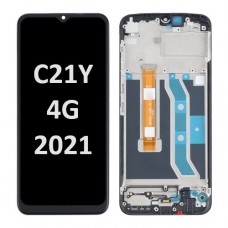 Realme C21Y (4G) (2021) LCD touch screen with frame (Original Service Pack) [Black] 4908747