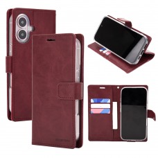 Mercury Goospery BLUEMOON DIARY Case for iPhone 16 [Wine]