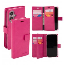 Mercury Goospery Mansoor Diary Case for iPhone 16 [Hot Pink]