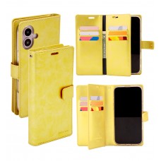 Mercury Goospery Mansoor Diary Case for iPhone 16 Plus [Gold]