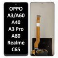 OPPO A60 4G/5G / A40 / A80 / A3 4G/5G / A3 Pro // Realme C65 4G/5G (2024) LCD touch screen NF (Original Service Pack) [Black] O-155