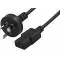 AU Power Cable 2m - Male Wall 240v PC to Power Socket 3pin to IEC 320-C13 for Notebook/AC Adapter