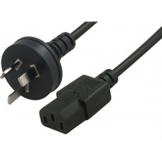 AU Power Cable 2m - Male Wall 240v PC to Power Socket 3pin to IEC 320-C13 for Notebook/AC Adapter