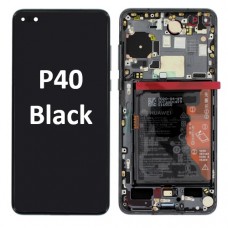 Huawei P40 (2020) LCD touch screen with frame (Original Service Pack) [Black] 02353MFA
