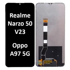 Realme Narzo 50 5G / V23 4G // Oppo A97 5G (2022) LCD touch screen NF (Original Service Pack) [Black] R-168