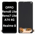 OPPO Reno8 Lite / Reno7 Lite 5G / A74 4G // Realme 8 4G (2022) LCD touch screen NF (Original Service Pack) [Black] O-156