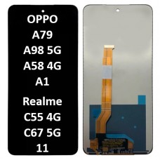 OPPO A79 / A98 5G / A58 4G / A1 // Realme C55 4G / C67 5G / 11 5G (2023) LCD touch screen NF (Original Service Pack) [Black] O-154