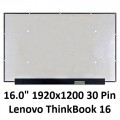 16.0" 1920x1200 Slim 30 pin Laptop Screen without Brackets [B160UAN03.3] [N160JCE-ELL] Lenovo ThinkBook 16 G6 IRL 5D11K06176