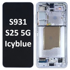 Samsung Galaxy SM-S931 S25 5G 2024 With Frame LCD Touch Screen (Original Service Pack) [Light Blue/Icy blue] GH82-36329C