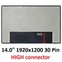 14.0" 1920x1200 Narrow Slim 30 Pin MNE007QS3-2 Laptop Screen no Bottom edge connection near middle Lenovo T14s