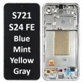 Samsung Galaxy SM-S721 (S24 FE 5G 2024) OLED LCD touch screen (Original Service Pack) with frame [Silver Blue Mint Yellow] GH82-35848B