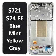 Samsung Galaxy SM-S721 (S24 FE 5G 2024) OLED LCD touch screen (Original Service Pack) with frame [Silver Blue Mint Yellow] GH82-35848B