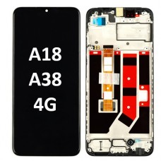 OPPO A18 / A38 4G 2022 LCD OLED touch screen (Original Service Pack) with frame [Black] 621029000099