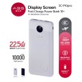 ABS 3C-P10pro 3C Fast Charge Power Bank 10000mAh LED Display 22.5W with 25cm Type-C Cable [Black]