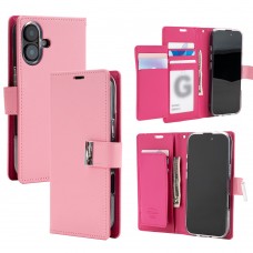 Mercury Goospery Rich DIARY Case for iPhone 17 [Pink/Hot Pink]