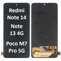 Xiaomi Redmi Note 14 4G / 5G (2025) / Note 13 4G (2024) // Poco M7 Pro 5G (2024) NF LCD touch screen (Original Service Pack) [Black] X-517