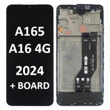 Samsung Galaxy SM-A165 (A16 4G 2024) OLED LCD touch screen (Original Service Pack) with frame + SUP BOARD [Black] GH97-30433C
