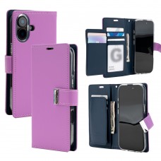 Mercury Goospery Rich DIARY Case for iPhone 17 [Purple/Navy]