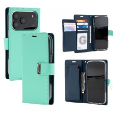 Mercury Goospery Rich DIARY Case for iPhone 17 Pro [Mint/Navy]