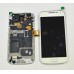 Samsung Galaxy S4 Mini i9195T LCD and Touch Screen Assembly with Frame [White] For Telstra Phone "Hole at the middle"