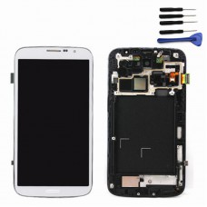 Samsung Galaxy Mega i9205 LCD and Touch Screen Assembly with Frame [White]