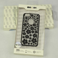 3D Melody In  Case for iPhone 5/5S/SE [Flower] [Black] 