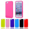 Soft TPU Rubber Jelly Gel Slim Phone Case for iPhone 5C [Black]