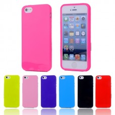 Soft TPU Rubber Jelly Gel Slim Phone Case for iPhone 5C [Black]