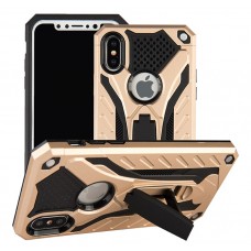 NewArmor Hybrid Shockproof Case with Kickstand for iPhone X/XS [Gold]