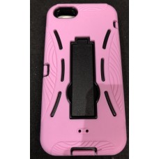 Heavy Duty Tough Hard Case with Stand For  iPhone 5/5S/SE [Pink]