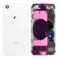 iPhone 8 Housing with Glass, Charging Port and Power volume Flex Cable [Silver][High Quality]