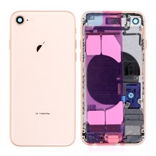 iPhone 8 Housing with Glass, Charging Port and Power volume Flex Cable [Gold][High Quality]