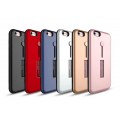 Hybrid Armor Shockproof Pushable Ring Holder Case for iPhone X /XS [Rose Gold]