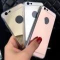 Slim Metal Mirror Case for iphone 6/6S [Black Silver]