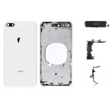 iPhone 8 Plus Housing with Back Cover, Charging Port and Power Volume Flex Cable [White][High Quality]