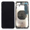 iPhone 8 Plus Housing with Back Glass cover, Charging Port and Power Volume Flex Cable [Black][Aftermarket]