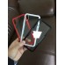 TPU Bumper Frame With Clear Hard Back Case for iPhone 6/6S [Black-Red]