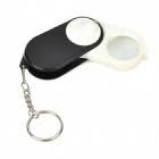 [clearance] Longjie Keychain Style 10X Magnifier w/ White Light Illuminant - Black + White