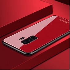 Shockproof Tempered Glass Glossy Case For Samsung S9 Plus [Red]