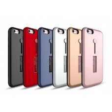 Hybrid Armor Shockproof Pushable Ring Holder Case for iPhone XS MAX [Rose Gold]