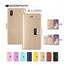 [Special]Mercury Goospery Rich Diary  Case for iPhone XS [Navy / Lime]