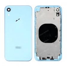 iphone XR Housing with back glass,charging port and power volume flex cable[Blue][high Quality]