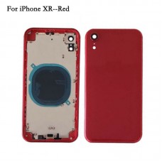iphone XR Housing with back glass,charging port and power volume flex cable[Red][high Quality]