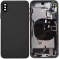 iPhone XS Housing with Back Glass,Charging Port and Power Volume Flex Cable [Black][High Quality]