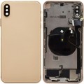 iPhone XS Max Housing with Back Glass Cover, Charging Port and Power Volume Flex Cable [Gold] [Aftermarket]
