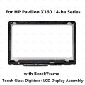 HP Pavilion X360 14-BA Series LCD Display touch Screen Digitizer Glass with Frame